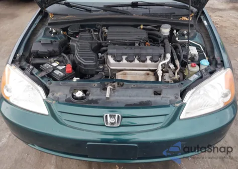 2002 Honda Civic Ex из США, поврежденный, VIN 1HGES26772L006655